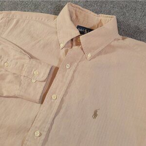 Vintage Ralph Lauren Yarmouth - herringbone oxford shirt -  15.5 32/33